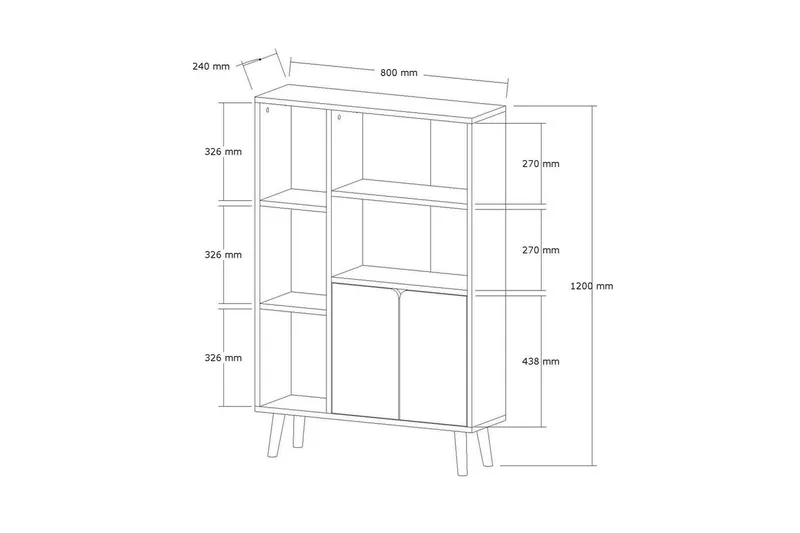 Quorana Bokhylla 25 cm - Ek - Förvaring - Hylla - Bokhylla