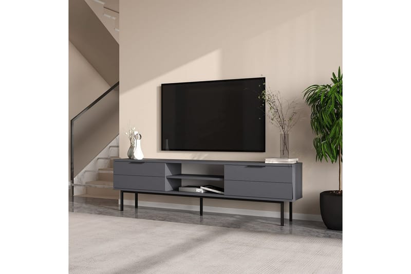 Ranjit Tv-bänk 180 cm - Antracit - Möbler - TV- & Mediamöbler - TV bänk & mediabänk