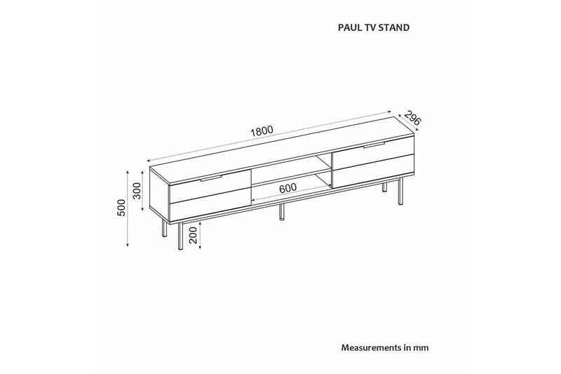 Ranjit Tv-bänk 180 cm - Antracit - Möbler - TV- & Mediamöbler - TV bänk & mediabänk