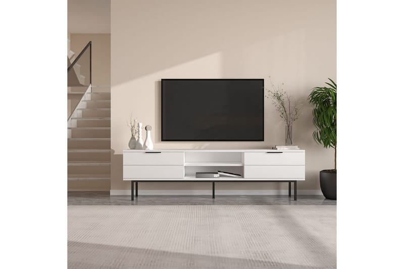 Ranjit Tv-bänk 180 cm - Vit - Möbler - TV- & Mediamöbler - TV bänk & mediabänk