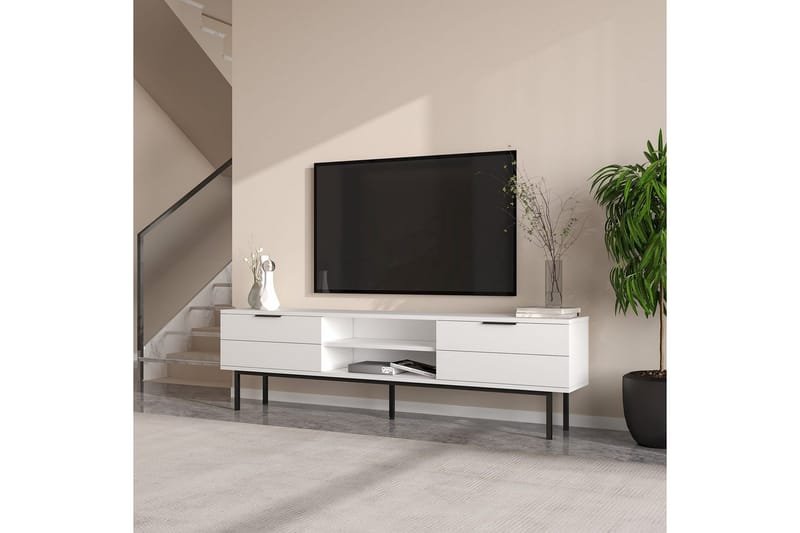 Ranjit Tv-bänk 180 cm - Vit - Möbler - TV- & Mediamöbler - TV bänk & mediabänk