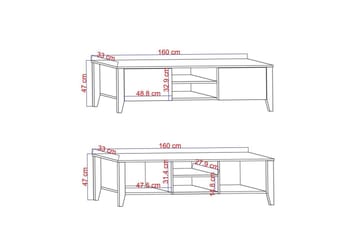 Ranko Tv-bänk 160 cm - Vit - Möbler - TV- & Mediamöbler - TV bänk & mediabänk