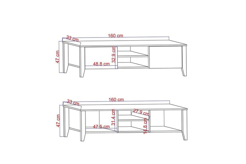 Ranko Tv-bänk 160 cm - Vit - Möbler - TV- & Mediamöbler - TV bänk & mediabänk