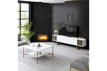 Rany Tv-bänk 180 cm - Guld/Vit - Möbler - TV- & Mediamöbler - TV bänk & mediabänk