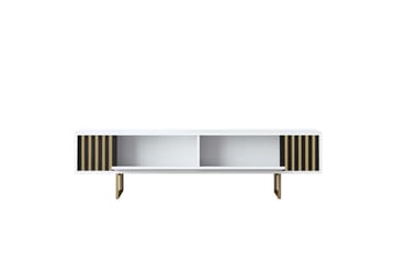 Rany Tv-bänk 180 cm - Guld/Vit - Möbler - TV- & Mediamöbler - TV bänk & mediabänk