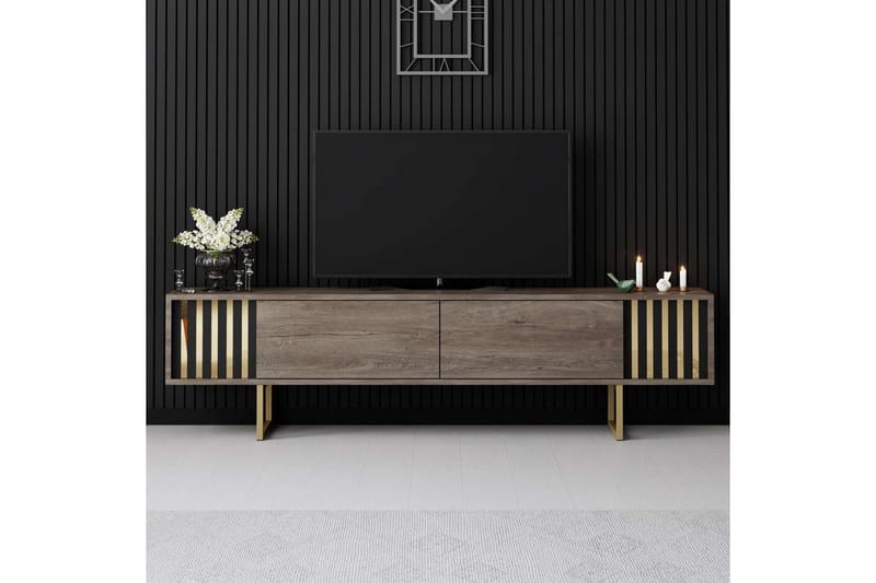 Rany Tv-bänk 180 cm - Rödfärgat trä/Guld - Möbler - TV- & Mediamöbler - TV bänk & mediabänk