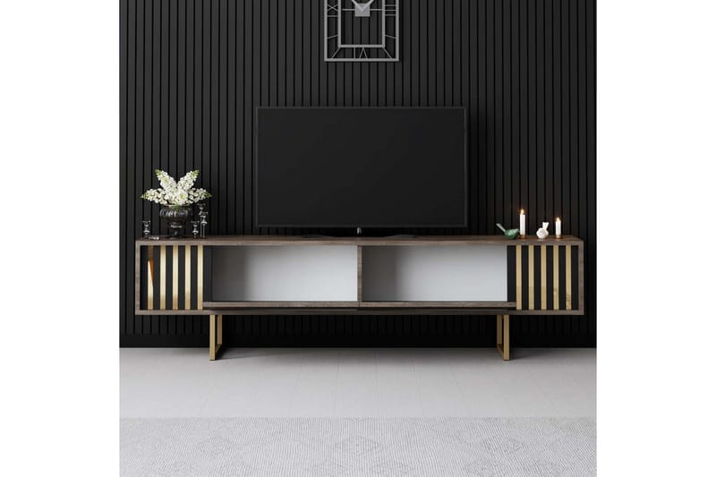 Rany Tv-bänk 180 cm - Rödfärgat trä/Guld - Möbler - TV- & Mediamöbler - TV bänk & mediabänk
