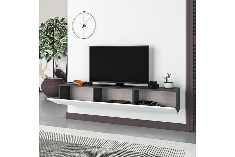 Rasab Tv-bänk 180 cm - Grafitgrå/Vit - Möbler - TV- & Mediamöbler - TV bänk & mediabänk