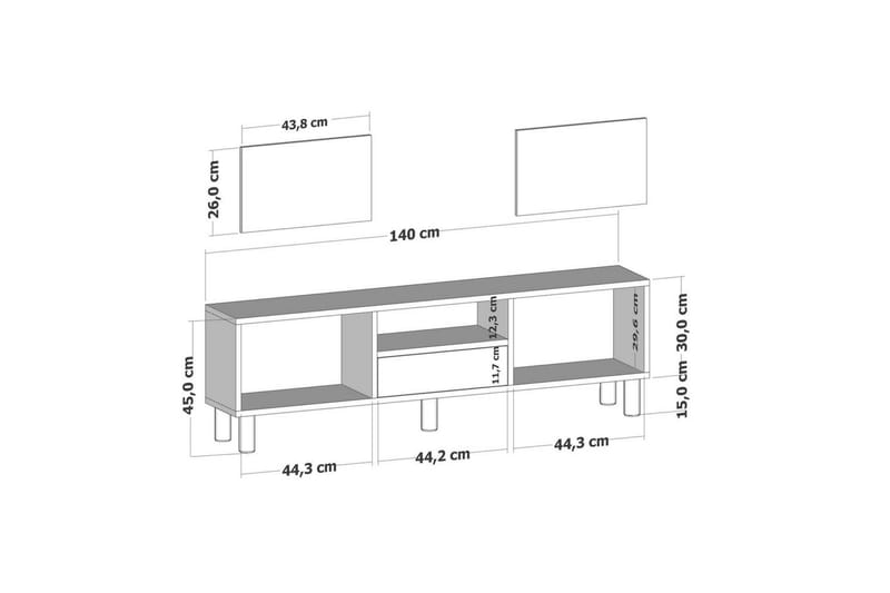Rion Tv-bänk 140 cm - Beige - Möbler - TV- & Mediamöbler - TV bänk & mediabänk