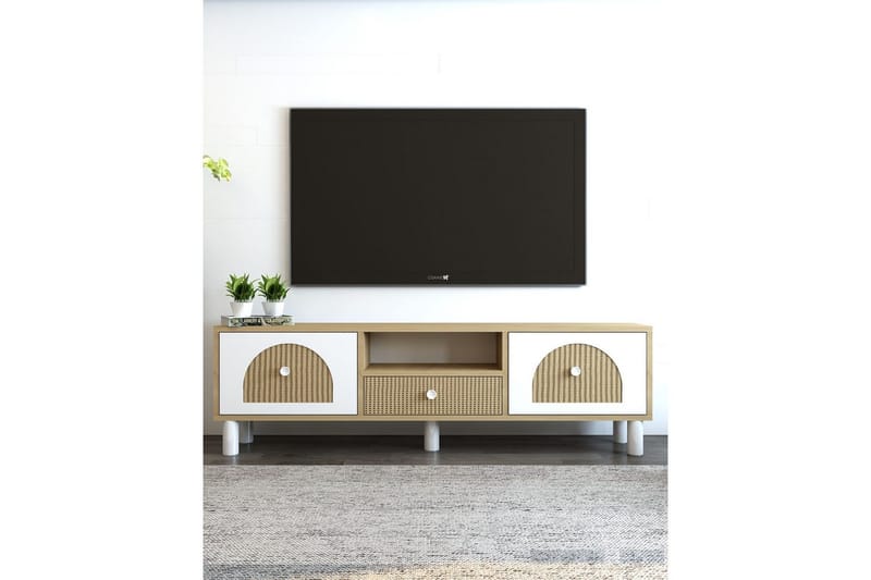 Rion Tv-bänk 140 cm - Beige - Möbler - TV- & Mediamöbler - TV bänk & mediabänk