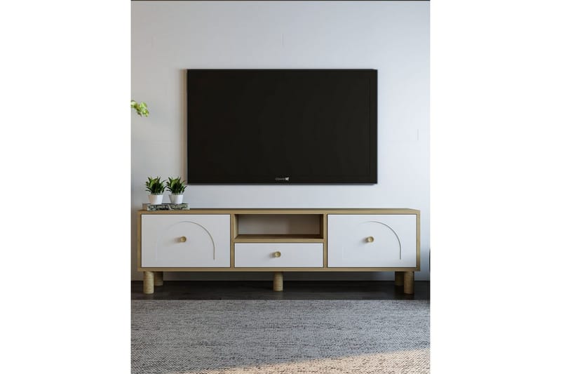 Rion Tv-bänk 140 cm - Vit - Möbler - TV- & Mediamöbler - TV bänk & mediabänk