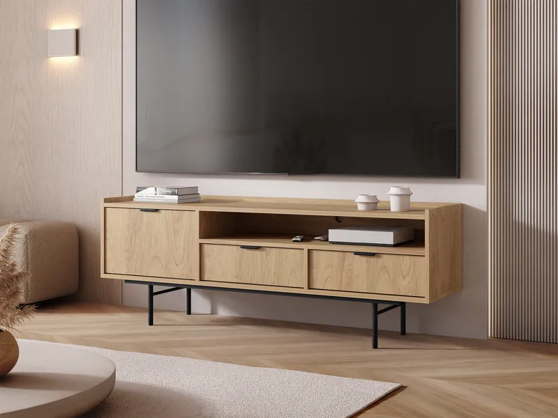 Rolden TV-bänk 150x55 cm - Hickoryek - Möbler - TV- & Mediamöbler - TV bänk & mediabänk