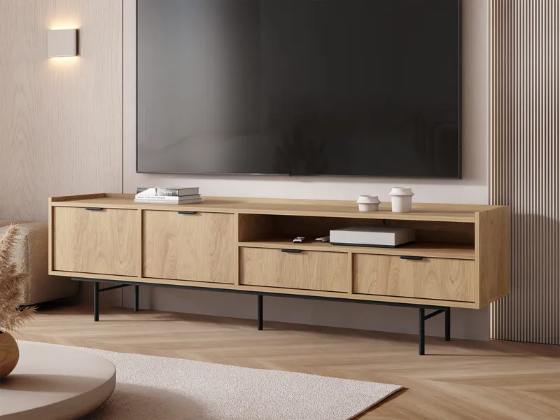Rolden TV-bänk 200x55 cm - Hickoryek - Möbler - TV- & Mediamöbler - TV bänk & mediabänk