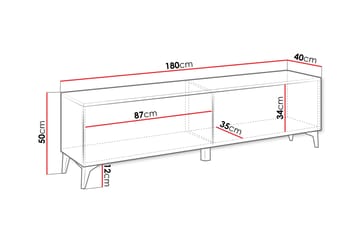 Royston Tv-bänk 180 cm - Beige - Möbler - TV- & Mediamöbler - TV bänk & mediabänk