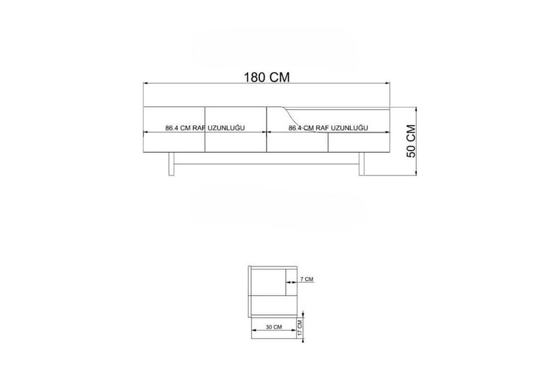 Safiya Tv-bänk 180 cm - Beige - Möbler - TV- & Mediamöbler - TV bänk & mediabänk