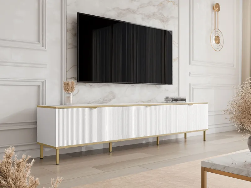 Salmor Tv-bänk 202 cm - Vit - Möbler - TV- & Mediamöbler - TV bänk & mediabänk