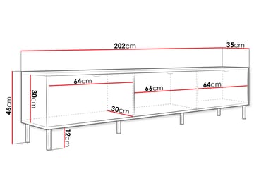 Salmor Tv-bänk 202 cm - Vit - Möbler - TV- & Mediamöbler - TV bänk & mediabänk