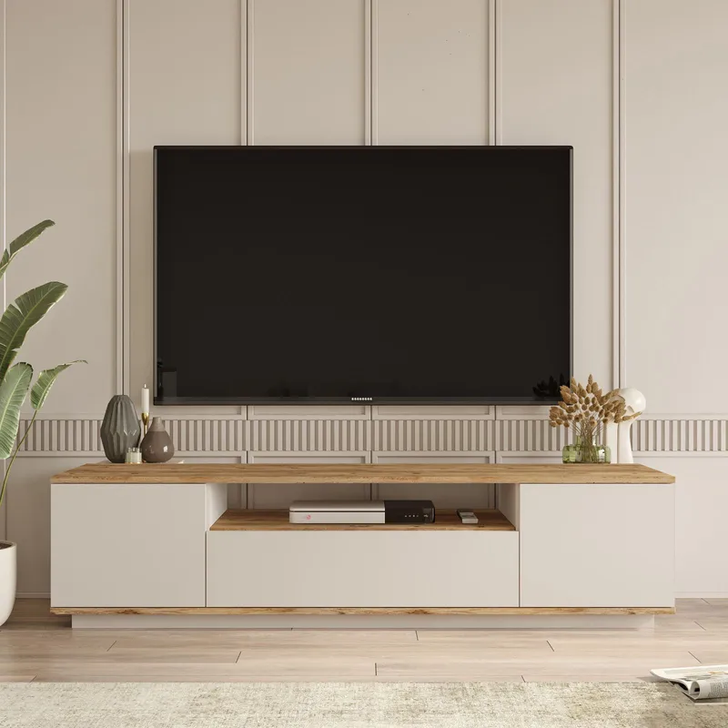 Sarnor TV-bänk 180x44,6x44,5 cm - Atlantic Pine och Cashmere - Möbler - TV- & Mediamöbler - TV bänk & mediabänk
