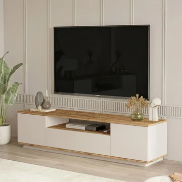 Sarnor TV-bänk 180x44,6x44,5 cm - Atlantic Pine och Cashmere - Möbler - TV- & Mediamöbler - TV bänk & mediabänk