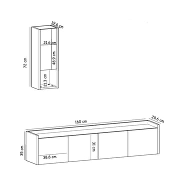 Semoure Tv-Bänk 160 cm - Möbler - TV- & Mediamöbler - TV bänk & mediabänk