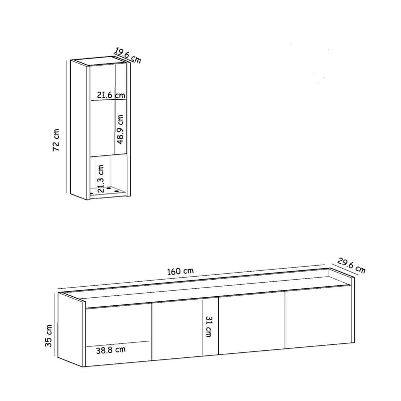 Semoure Tv-Bänk 160 cm - Möbler - TV- & Mediamöbler - TV bänk & mediabänk