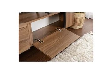 Serenity Golvstående TV Bänk 180 cm med Förvaring i Valnöt - Brun - Möbler - TV- & Mediamöbler - TV bänk & mediabänk