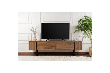 Serenity Golvstående TV Bänk 180 cm med Förvaring i Valnöt - Brun - Möbler - TV- & Mediamöbler - TV bänk & mediabänk