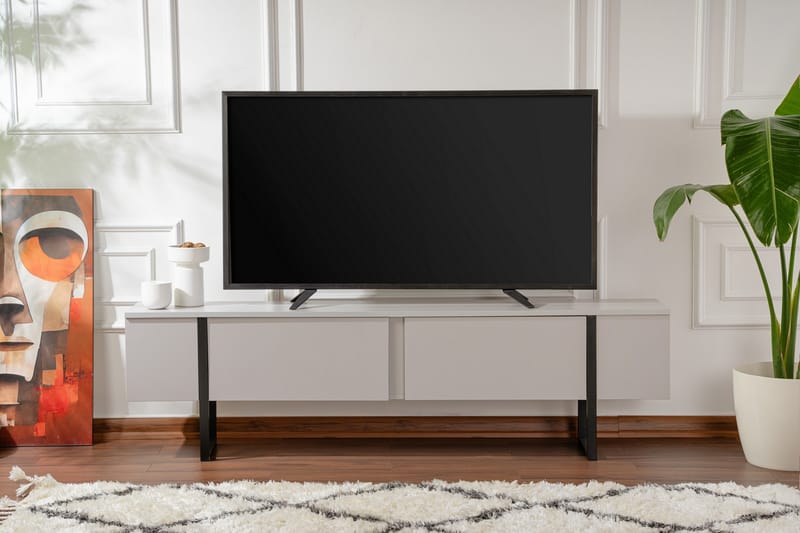 Serenity Tv-bänk 180x30 cm - Grå/Svart - Möbler - TV- & Mediamöbler - TV bänk & mediabänk
