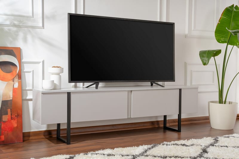Serenity Tv-bänk 180x30 cm - Grå/Svart - Möbler - TV- & Mediamöbler - TV bänk & mediabänk