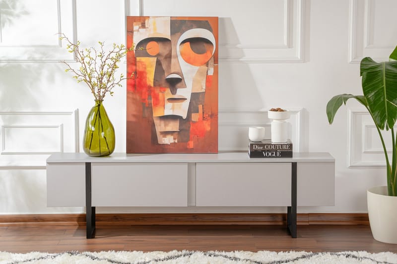 Serenity Tv-bänk 180x30 cm - Grå/Svart - Möbler - TV- & Mediamöbler - TV bänk & mediabänk