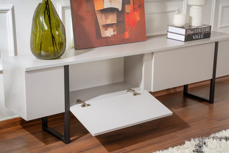 Serenity Tv-bänk 180x30 cm - Grå/Svart - Möbler - TV- & Mediamöbler - TV bänk & mediabänk
