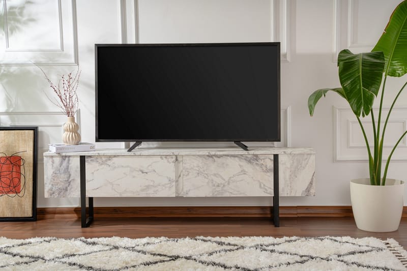 Serenity Tv-bänk 180x30 cm - Marmor/Svart - Möbler - TV- & Mediamöbler - TV bänk & mediabänk