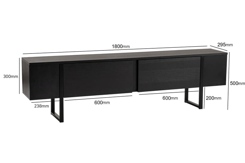 Serenity Tv-bänk 180x30 cm - Svart - Möbler - TV- & Mediamöbler - TV bänk & mediabänk