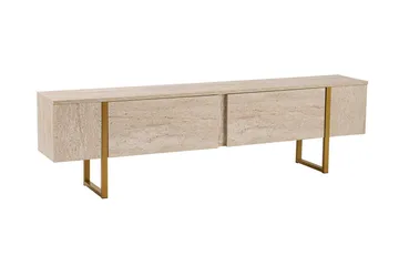 Serenity Tv-bänk 180x30 cm - Travertin/Guld - Möbler - TV- & Mediamöbler - TV bänk & mediabänk