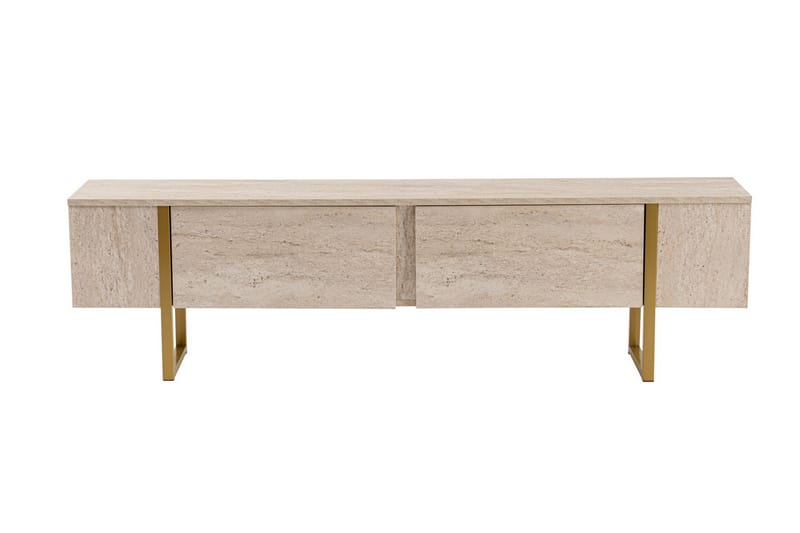 Serenity Tv-bänk 180x30 cm - Travertin/Guld - Möbler - TV- & Mediamöbler - TV bänk & mediabänk