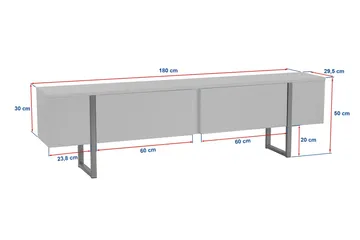 Serenity Tv-bänk 180x30 cm - Travertin/Guld - Möbler - TV- & Mediamöbler - TV bänk & mediabänk