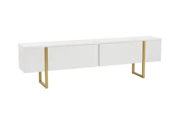 Serenity Tv-bänk 180x30 cm - Vit/Guld - Möbler - TV- & Mediamöbler - TV bänk & mediabänk
