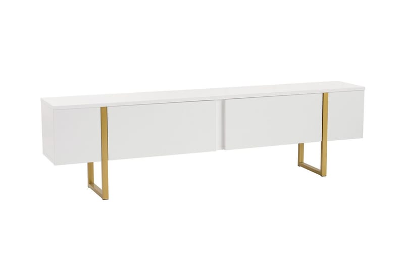 Serenity Tv-bänk 180x30 cm - Vit/Guld - Möbler - TV- & Mediamöbler - TV bänk & mediabänk