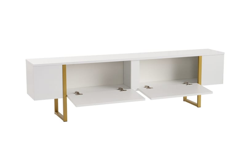 Serenity Tv-bänk 180x30 cm - Vit/Guld - Möbler - TV- & Mediamöbler - TV bänk & mediabänk