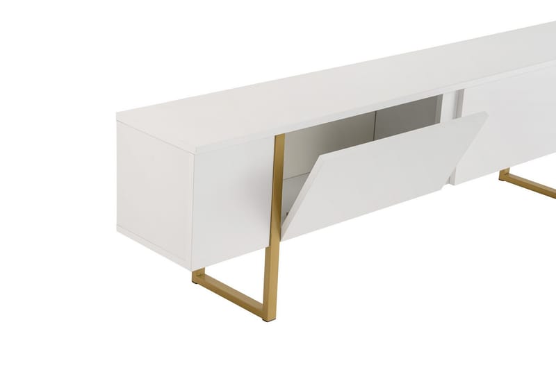 Serenity Tv-bänk 180x30 cm - Vit/Guld - Möbler - TV- & Mediamöbler - TV bänk & mediabänk