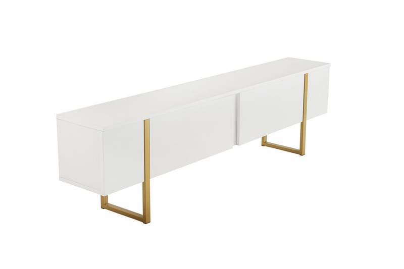 Serenity Tv-bänk 180x30 cm - Vit/Guld - Möbler - TV- & Mediamöbler - TV bänk & mediabänk