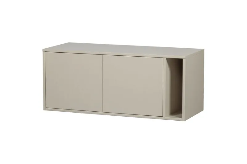Settle Golvstående Tv Bänk 108 cm med Förvaring i Furu, Ljusbeige