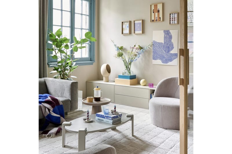 Settle Vägghängd TV-bänk 200 cm med Förvaring i Furu - Sandbeige - Möbler - TV- & Mediamöbler - TV bänk & mediabänk