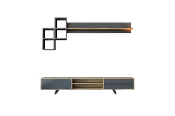 Seyra Tv-möbelset 180x40 cm - Antracit/Ek - Möbler - TV- & Mediamöbler - TV-möbelset