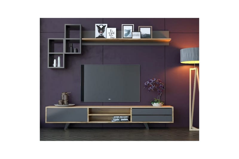 Seyra Tv-möbelset 180x40 cm - Antracit/Ek - Möbler - TV- & Mediamöbler - TV-möbelset