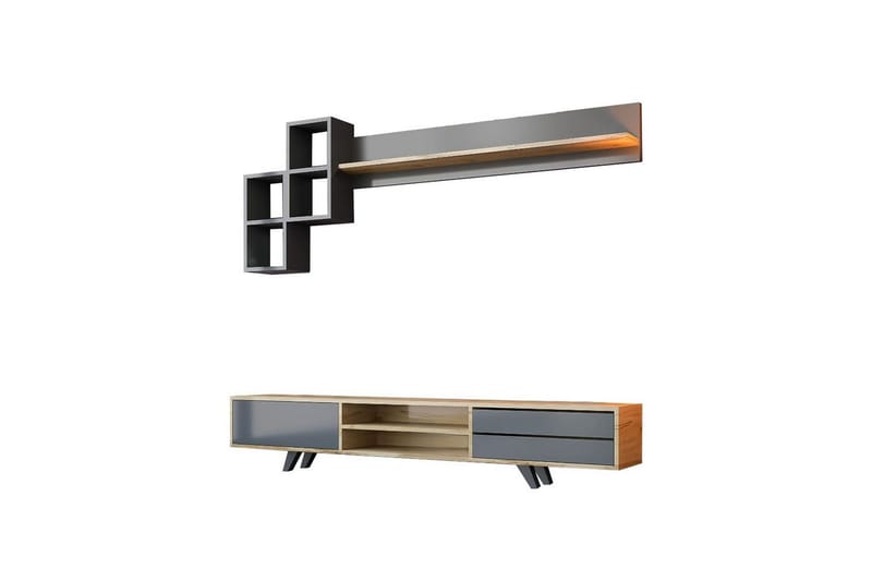 Seyra Tv-möbelset 180x40 cm - Antracit/Ek - Möbler - TV- & Mediamöbler - TV-möbelset