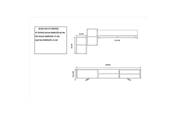 Seyra Tv-möbelset 180x40 cm - Antracit/Ek - Möbler - TV- & Mediamöbler - TV-möbelset
