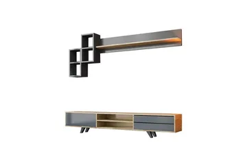 Seyra Tv-möbelset 180x40 cm - Antracit/Ek - Möbler - TV- & Mediamöbler - TV-möbelset