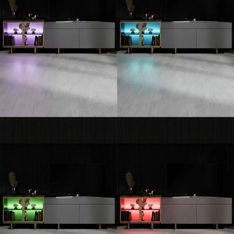 Seyring Tv-bänk 190 cm - Antracit och guld - Möbler - TV- & Mediamöbler - TV bänk & mediabänk