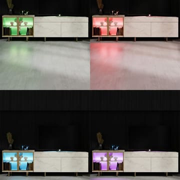 Seyring Tv-bänk 190 cm - Travertin och guld - Möbler - TV- & Mediamöbler - TV bänk & mediabänk